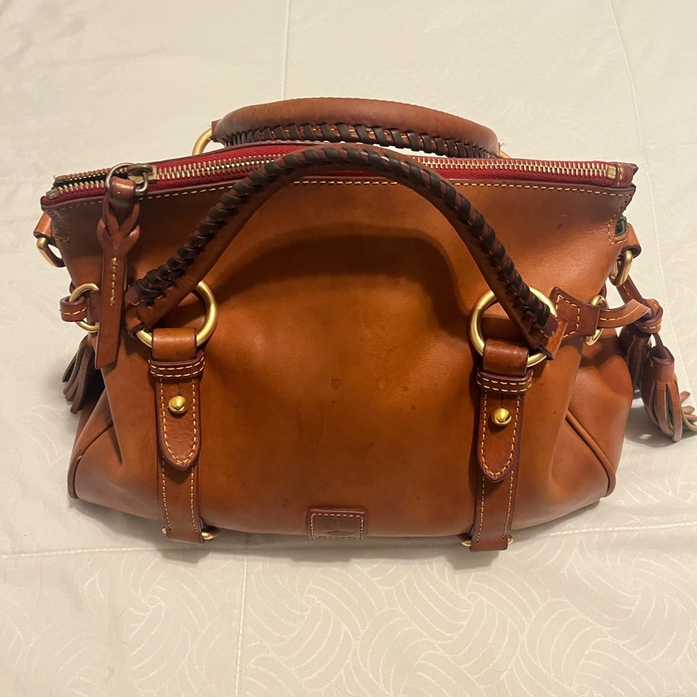 Dooney & Bourke Tan Leather Satchel - Picture 2 of 14